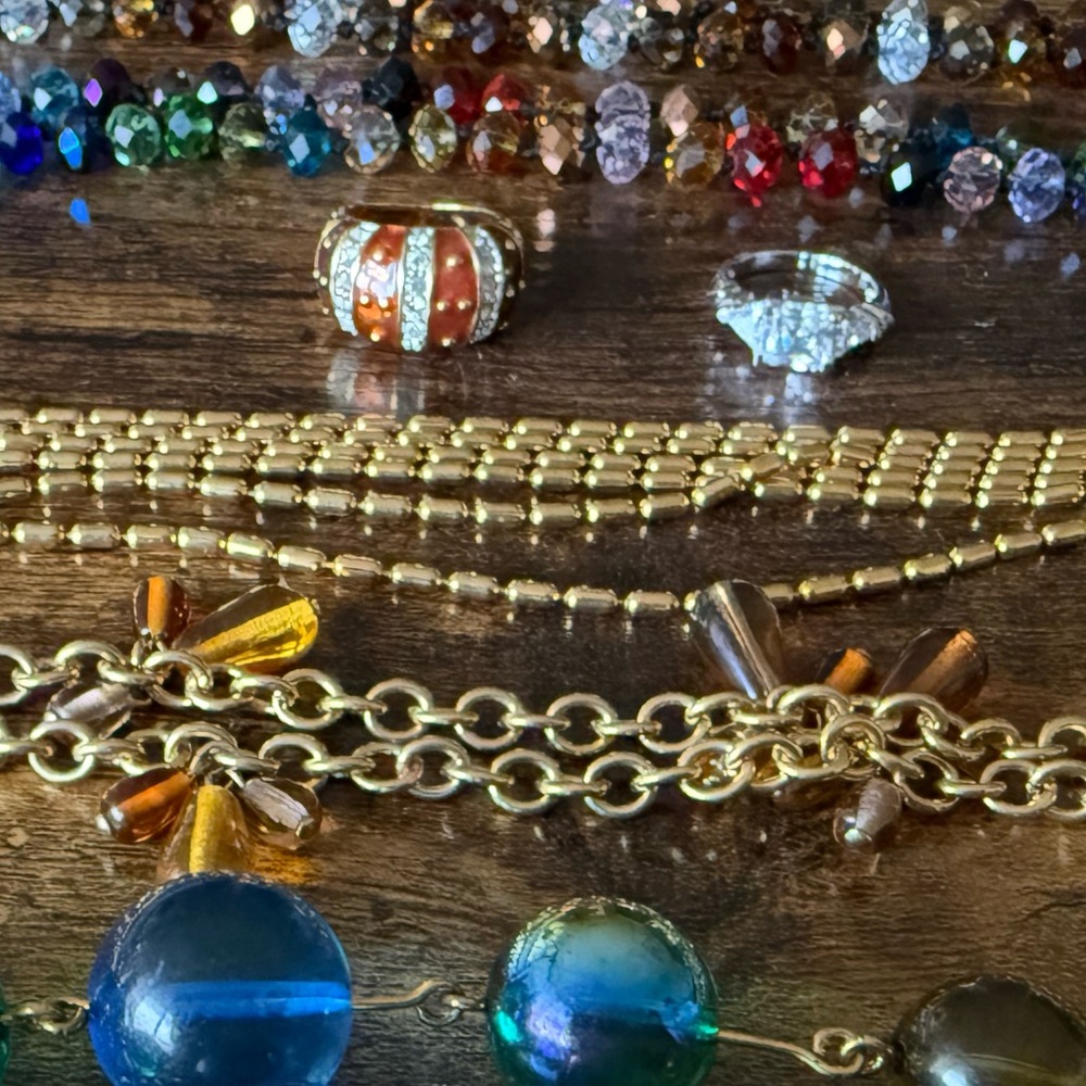 Joan Rivers Jewelry Lot Necklaces & Rings Gold Tone, Crystal, and Enamel Designs